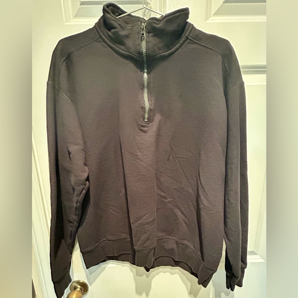 Hanes Men's Black 1/4 Zip Sweat Shirt